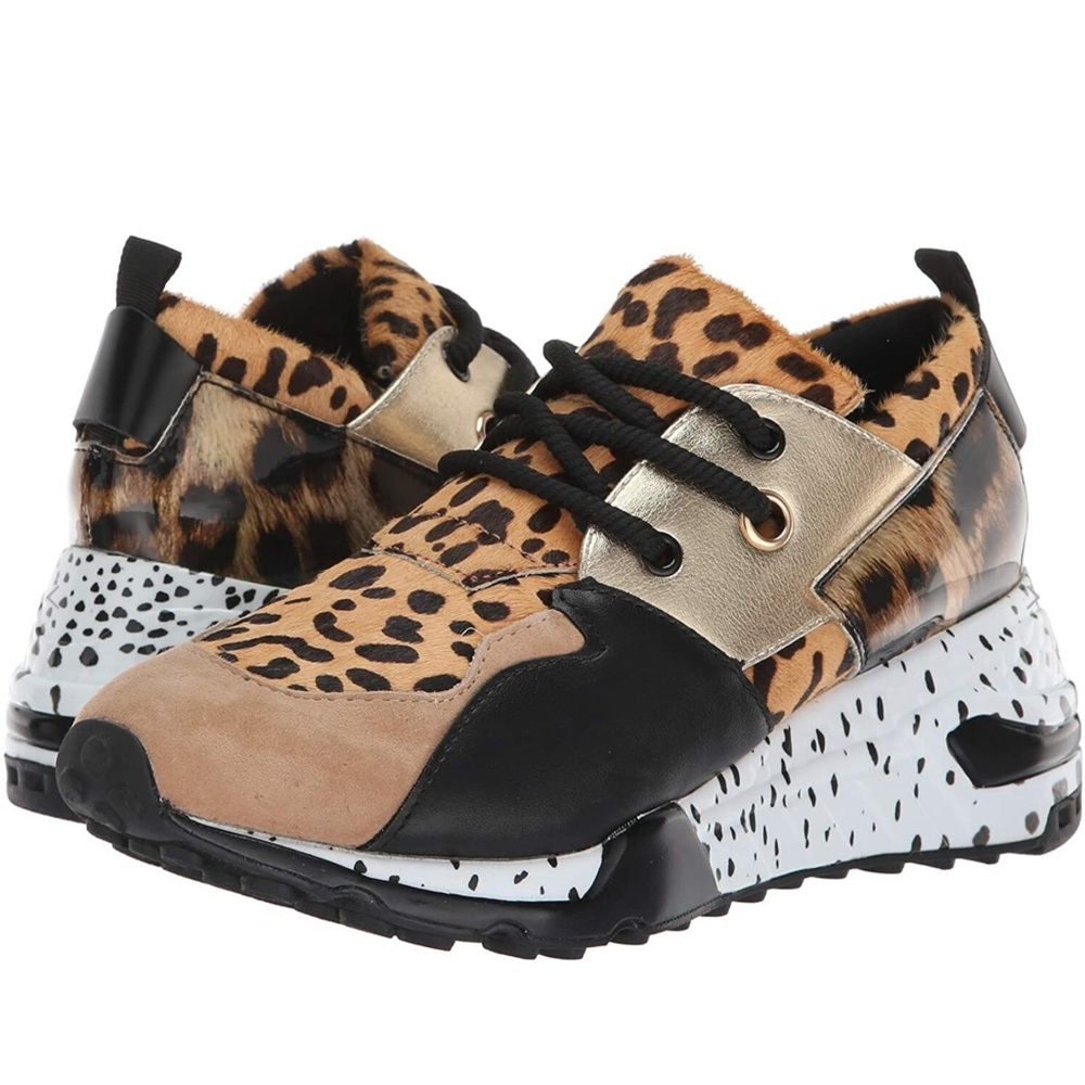 Like New Steve Madden Cliff Platform Sneakers, Animal Print
